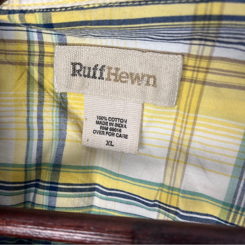 Ruff hewn men’s short sleeve plaid button down casual size xl - Picture 2 of 4